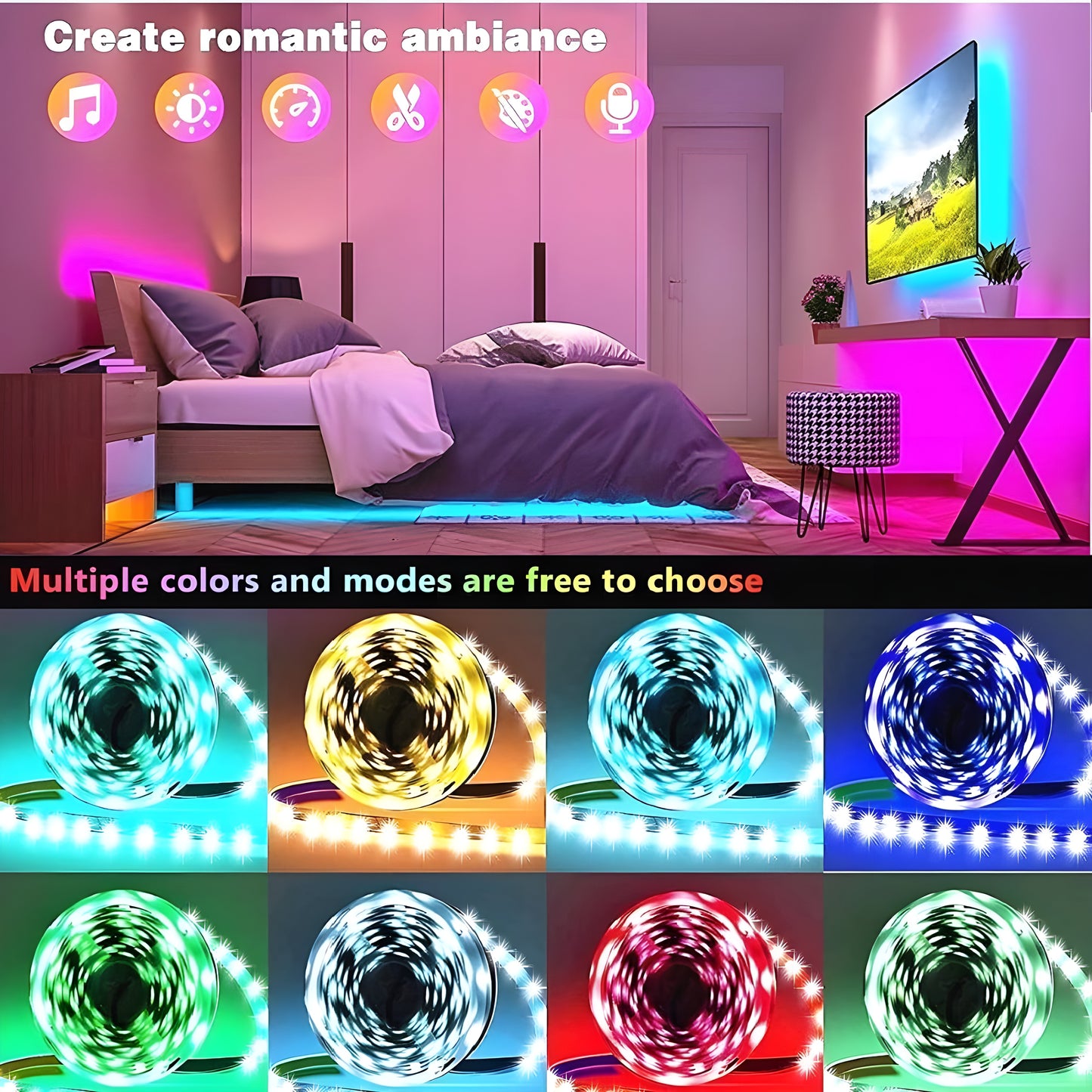 Smart LED Lights with App Control