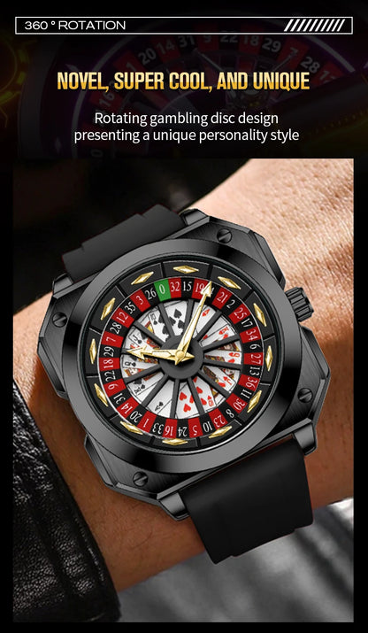 2025 New Mens Roulette Watch VA VA VOOM Brand Original Sports Style Fashion Silicone Strap Night Light Square Gift Watch for Men