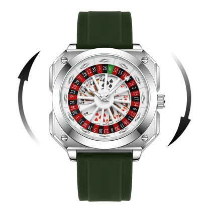 2025 New Mens Roulette Watch VA VA VOOM Brand Original Sports Style Fashion Silicone Strap Night Light Square Gift Watch for Men
