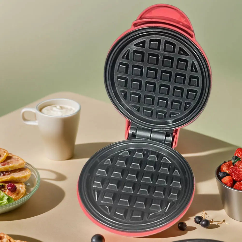 Mini Waffle Maker Quick Heat-Up Eggette Machine Household Breakfast Electric Baking Pan for Quick Breakfasts Snacks and Desserts