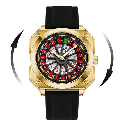 2025 New Mens Roulette Watch VA VA VOOM Brand Original Sports Style Fashion Silicone Strap Night Light Square Gift Watch for Men